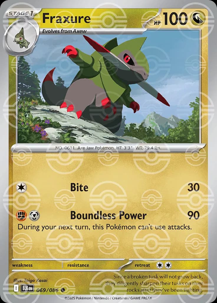 Fraxure (Poke Ball Pattern)  - Black-Bolt