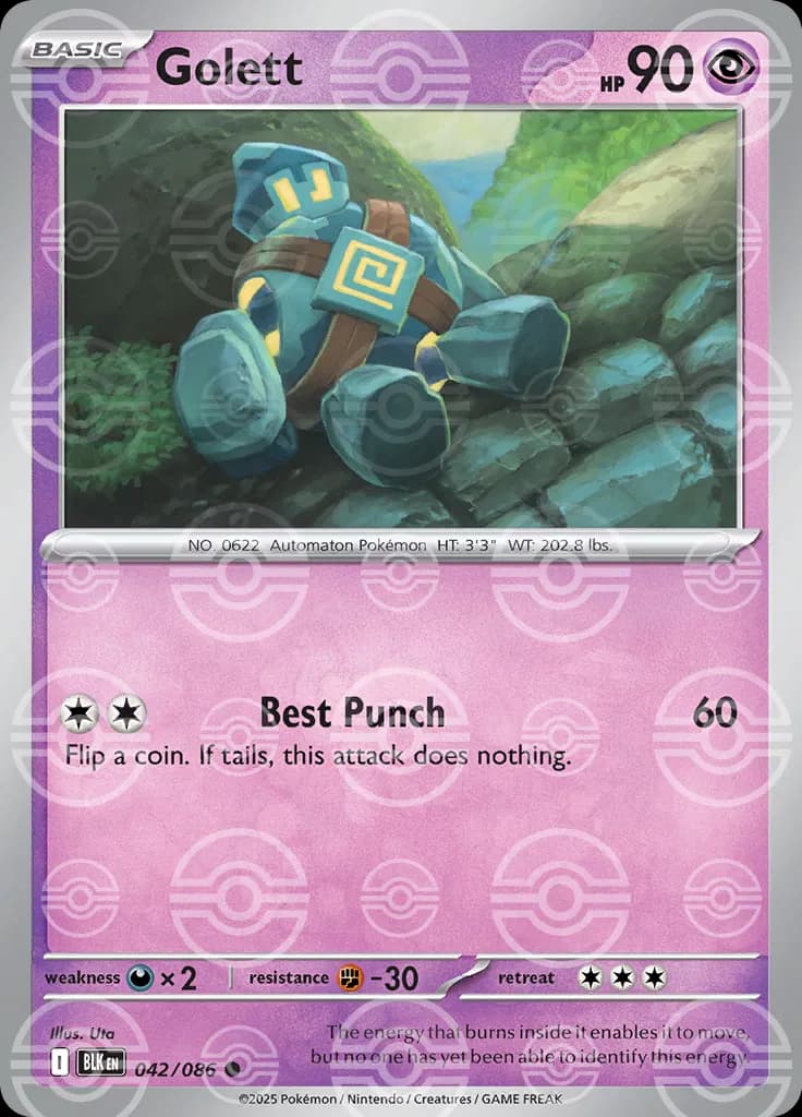 Golett (Poke Ball Pattern)  - Black-Bolt