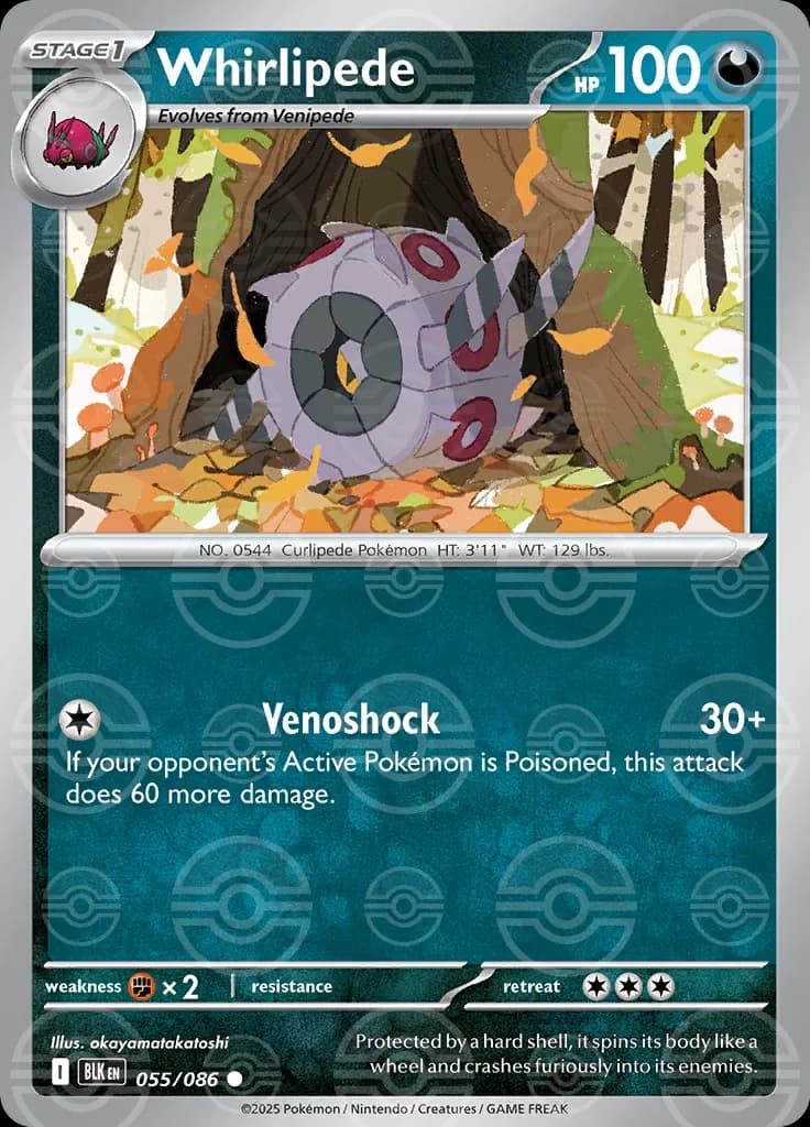 Whirlipede (Poke Ball Pattern)  - Black-Bolt