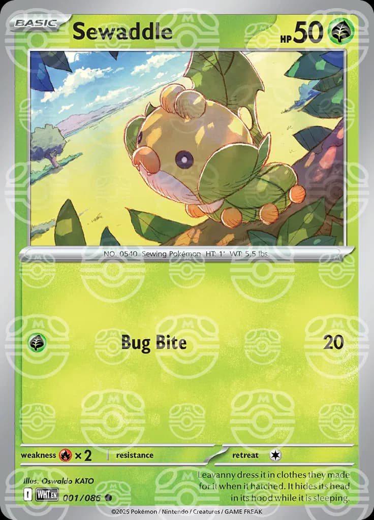 Sewaddle (Master Ball Pattern)  - White-Flare