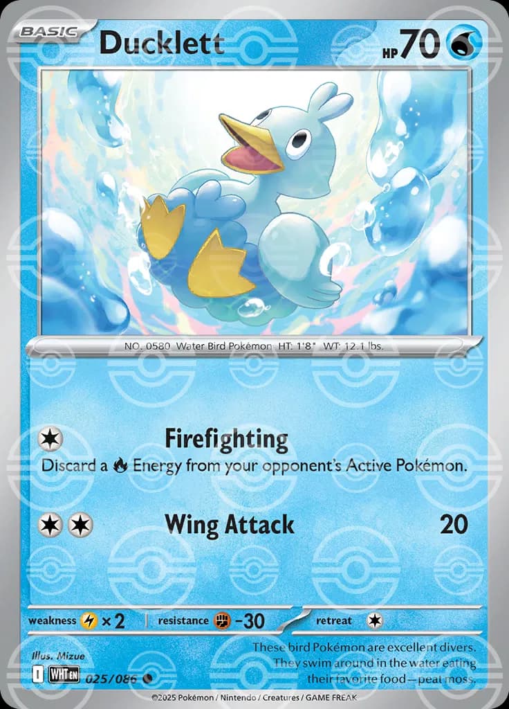 Ducklett (Poke Ball Pattern)  - White-Flare