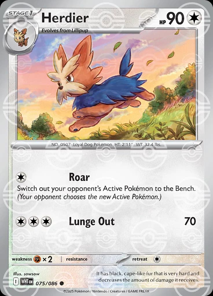 Herdier (Poke Ball Pattern)  - White-Flare